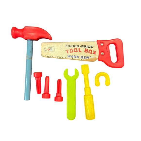 Fisher Price Toy Tool Replacement Set 8-Piece Plastic & Wood Used - Picture 2 of 6